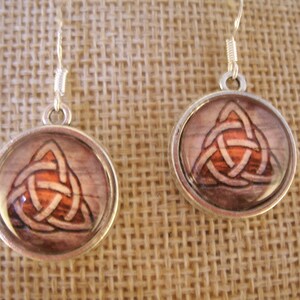 Vintage Style Celtic Trinity Knot Drop Earrings Irish Handmade Jewelry