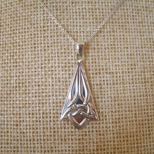 Sterling Silver Vintage Celtic Knotwork Necklace Irish Handmade Jewelry.
