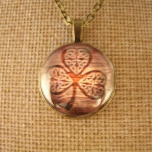 Vintage Style Celtic Shamrock Necklace Bronze Silver Gold Irish Handmade Jewelry
