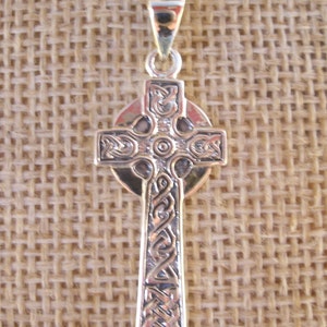 A Celtic Cross Sterling Silver Pendant Necklace Irish Jewellery