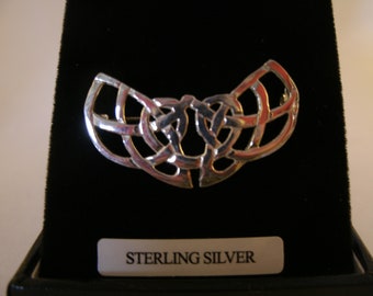 Sterling Silber Vintage Keltische Knotenarbeit Brosche irische Handarbeit Schmuck.