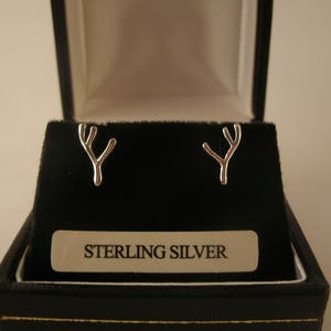 Sterling Silver Antler Earrings Irish Ear Studs Jewellery