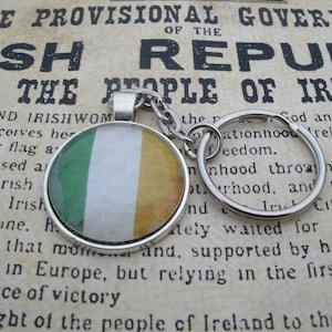 No.4 Vintage Style Irish Tricolour Flag Keychain Handmade Irish Jewelry.
