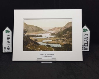 Lakes of Killarney, County Kerry c1900 Vintage Irish Print Period Edwardian photochrom image of bygone Ireland.
