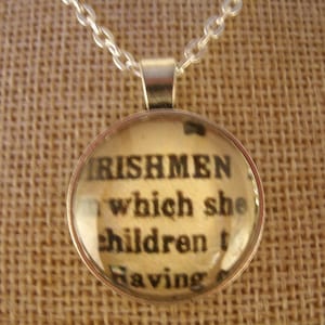 Vintage Style Necklace 1916 Proclamation Silver Gold Irish Handmade Jewelry