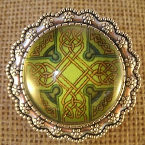 A Vintage Style Antique Silver Celtic Cross  Brooch Irish Handmade Jewelry