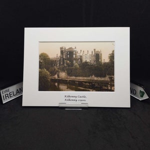 Kilkenny Castle, County Kilkenny c1900 Vintage Irish Print Period Edwardian photochrom image of bygone Ireland.