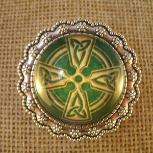 A Vintage Style Antique Silver Celtic Cross  Brooch Irish Handmade Jewelry