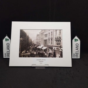 Grafton Street, Dublin 1947 Vintage Irish Print Period Edwardian sepia image of bygone Ireland.