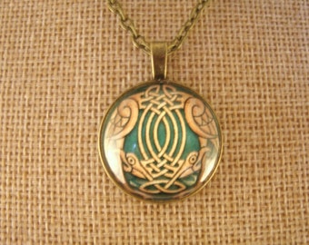 Celtic Eagle Necklace Antique Bronze Irish Handmade Jewelry