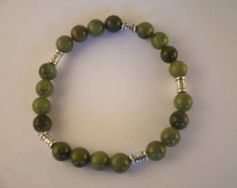 Connemara Marble Bracelet 8mm. Celtic Bead Irish Handmade Jewellery