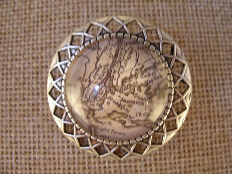 New york Antique Map Brooch Hairpin Bronze Silver Irish Handmade Jewelry