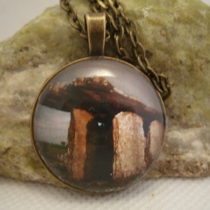 Poulnabrone Dolmen Necklace Brooch Bronze Silver Irish Landmark Jewelry.