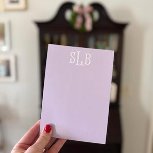 Monogram Notepad | 5x7 Notepad | Customized | Various Colors | Hostess Gift | Birthday Gift | Fishtail Monogram | Monogrammed Notepad image 4