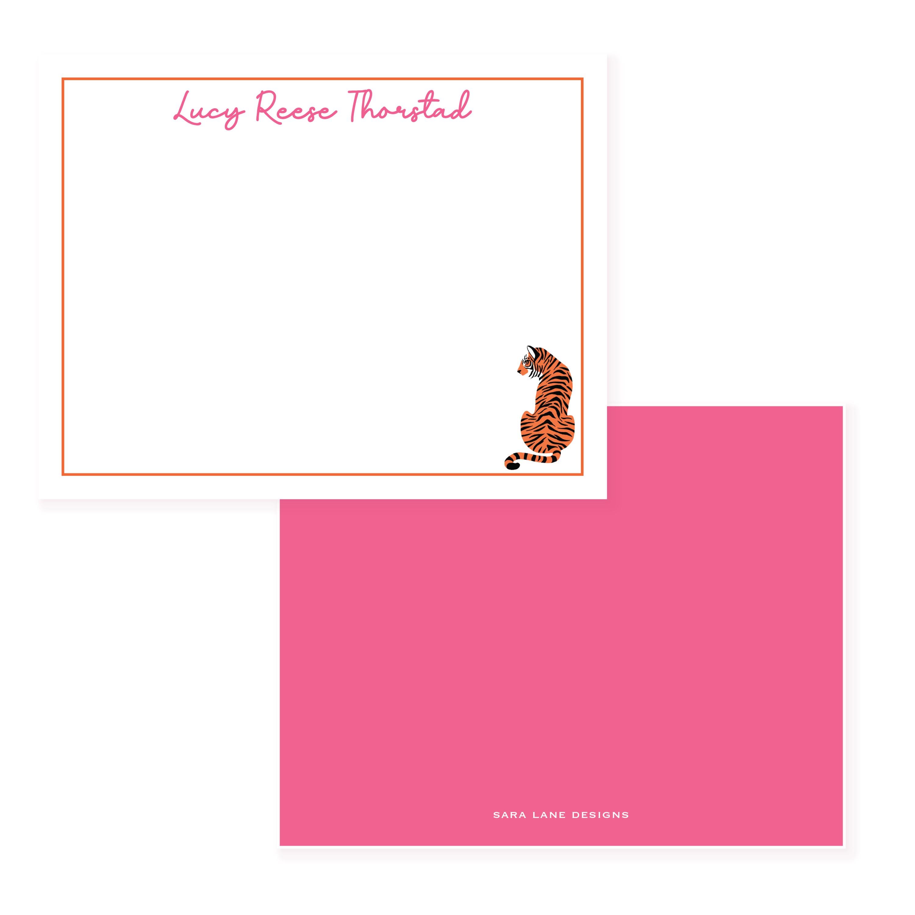 Tiger Notecard Set | Set of 10 Cards + 10 Envelopes | Personalized ...