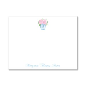 Rosa Hortensie Grußkarte | Selbst Bearbeitbar | Sofortdownload | Personalisiertes Briefpapier |  Schreibwaren | Angepasst | A2 Flach Notiz | Muttertag