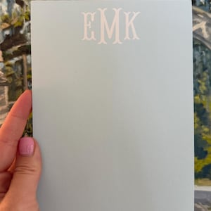 Monogram Notepad | 5x7 Notepad | Customized | Various Colors | Hostess Gift | Birthday Gift | Fishtail Monogram | Monogrammed Notepad image 2