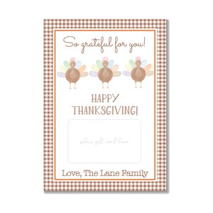 Printable Thanksgiving Gift Card Holder | Teacher Gift | Gift Card Holder | Thanksgiving Gift | Thanksgiving Treat | Hostess Gift | Thankful