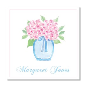 Etiqueta de presente de hortênsia rosa | Autoeditável | Download instantâneo | Papelaria personalizada | Personalizado | Cartão de anexo | Dia das mães | Etiqueta de vinho