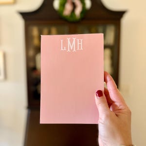 Monogram Notepad | 5x7 Notepad | Customized | Various Colors | Hostess Gift | Birthday Gift | Fishtail Monogram | Monogrammed Notepad image 3