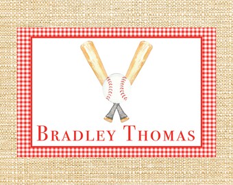 Baseball Laminated Placement | Personalized | Customized | High Quality | Red and White