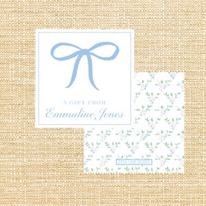 Cadeaukaartje met blauwe strik | Bewerkbaar | Visitekaartje | Direct downloaden | Afdrukbaar cadeaukaartje | Cadeaukaartje | Aangepast | Behuizingskaart: