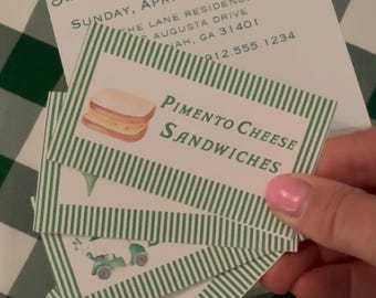 PRINTABLE Masters Theme Tent Card Templates | Editable | Instant Download | Place Card | Customized Buffet Card | Golf Party