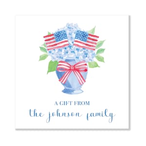 Cadeaukaartje hortensia Amerikaanse vlag | Bewerkbaar | Visitekaartje | Direct downloaden | Afdrukbaar cadeaukaartje | Cadeaukaartje | Aangepast | Behuizingskaart: