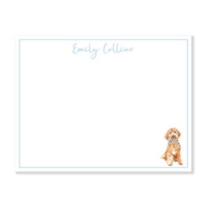 Golden Doodle Grußkarte | Selbst Bearbeitbar | Personalisiertes Briefpapier |  Schreibwaren | Angepasst | A2 Flach Notiz | Goldendoodle | Hund