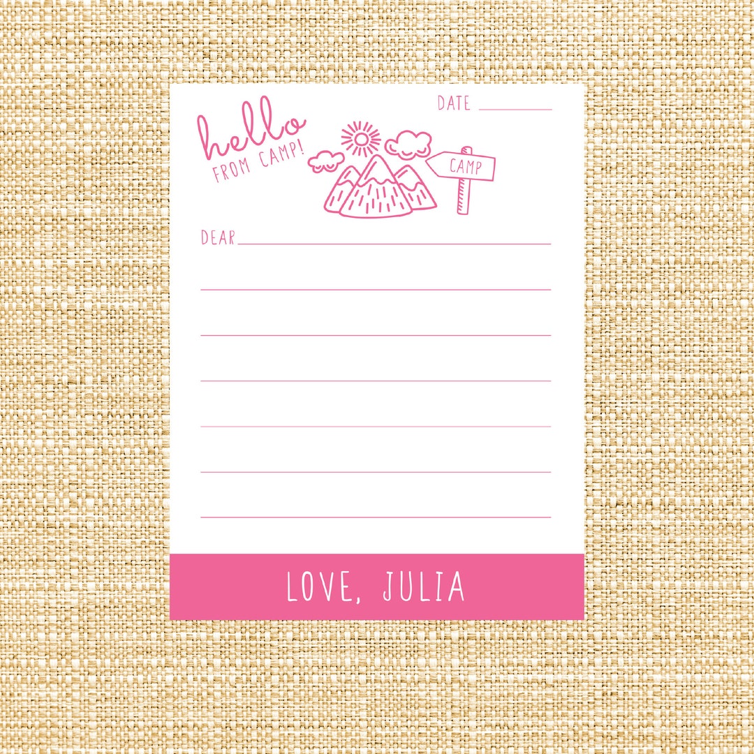 Printable Camp Letter | Letter From Camp | Printable | Customized ...