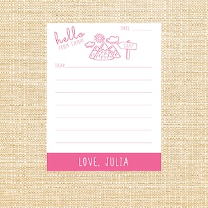 Printable Camp Letter | Letter From Camp | Printable | Customized | Sleep Away Camp Stationery | Instant Download | Full Page Letter | Girl