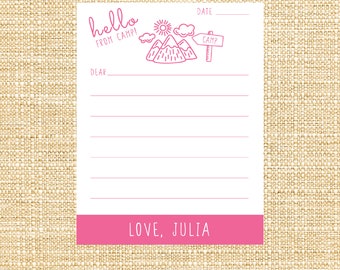 Printable Camp Letter | Letter From Camp | Printable | Customized | Sleep Away Camp Stationery | Instant Download | Full Page Letter | Girl