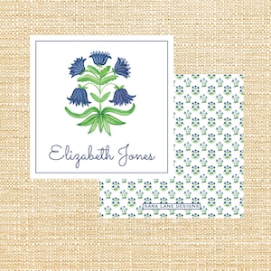 Blaue Blumen-Beilagenkarte | Visitenkarte | Sofortdownload | Personalisierter Geschenkanhänger zum Ausdrucken | Geschenkanhänger | Angepasst |Geschenkbeilage Karte