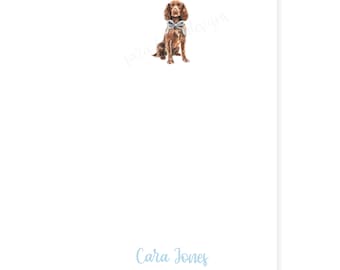 Bloc-notes épagneul Boykin | Bloc-notes 5 x 7 | Personnalisé | Bloc-notes personnalisé | Cadeau d'hôtesse | Cadeau d'anniversaire | Bloc-notes pour chien | Tampon détachable