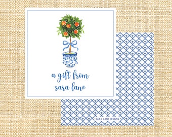 Citrus Topiary Enclosure Card | Editable | Calling Card | Instant Download | Printable Gift Tag | Gift Tag | Customized | Gift Enclosure