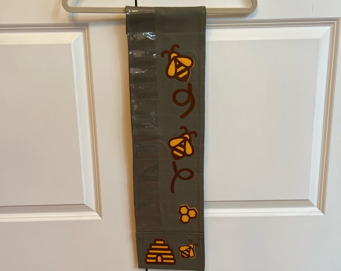 Honeybee Hanging Circular Knitting Needle Holder/Needle Organizer/ Beehive Knitting Needle Case