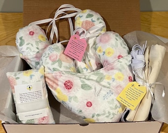 Mastectomy Recovery Care Package: Post Surgery Gift/ Heart Pillow, Drain Holders - Hospital Donation