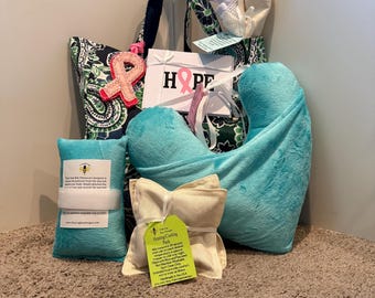Mastectomy Recovery Gift Set: Heart Pillow, Drain Holders & Tote - Comfort After Surgery
