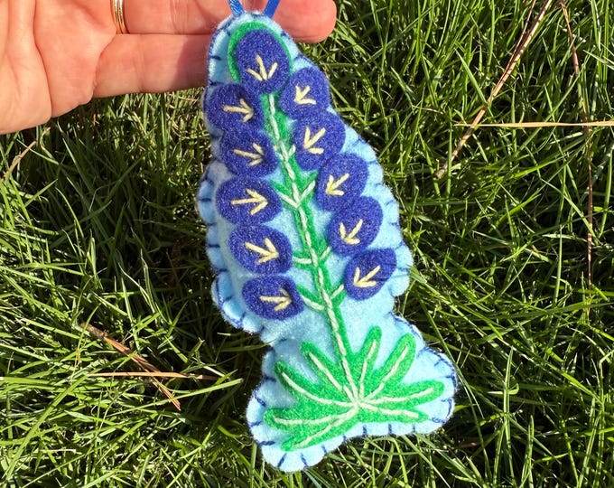 Texas Bluebonnet Felt Ornament/ Texas State Flower/ Bluebonnet Ornament