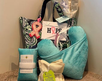 Mastectomy Care Package: Paisley Heart Pillow, Port Cushion, Drain Holders