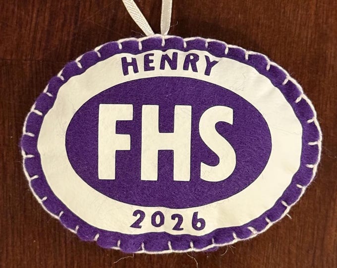 Custom Felt Oval Ornament: Iron-On Vinyl, Graduation, Reunion