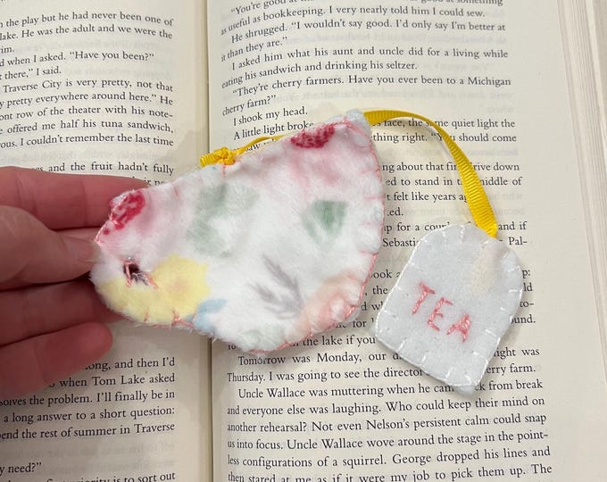 Floral Tea Cup Minky Bookmark/ Mother's Day Gift/ Teacher Gift/ Book Lover Gift/ Book Club Gift