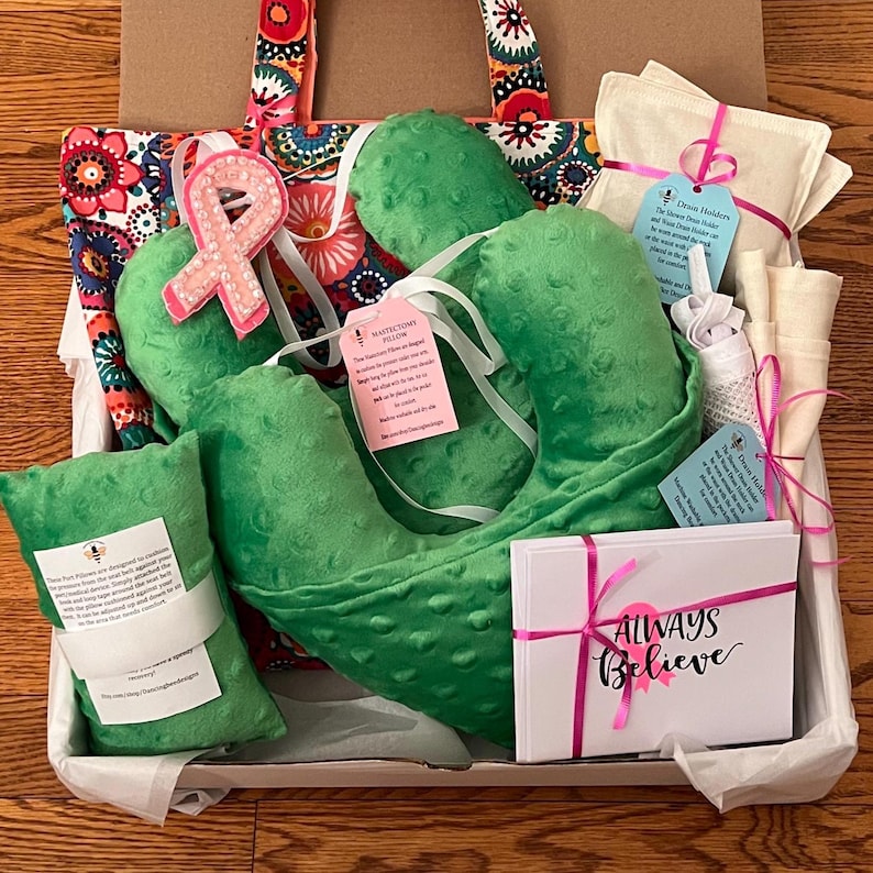 Mastectomy Care Package: Heart Pillow, Port Cushion, Drain Holders imagem 4