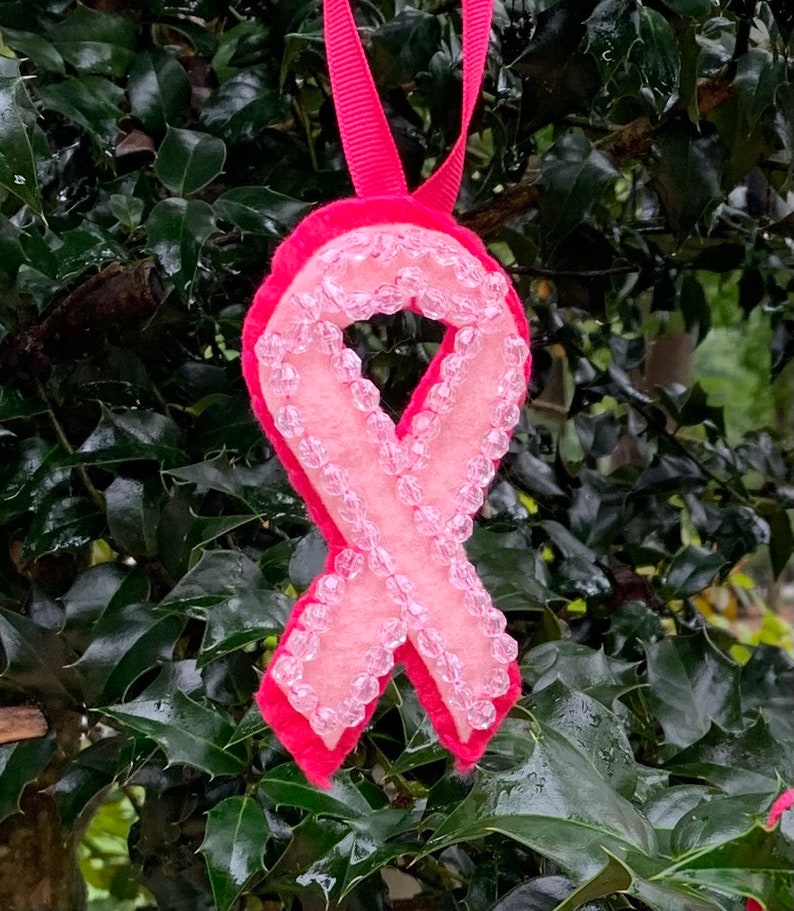 Handmade Beaded Awareness Ribbon Ornament: Cancer Support - Etsy