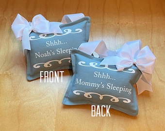 Personalized Baby Sleeping Sign: Double-Sided Nursery Decor