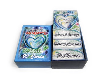 90 CARDS White Romance Oracle | Love and Relationships | Connection Types | Dating Methods | Couples Love Cards | Valentine's Day Presents