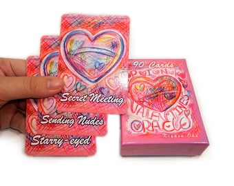 90 CARDS Pink Valentine's Oracle | Love and Relationships | Connection Types | Dating Methods | Couples Love Cards | Indie Artist Art Decks
