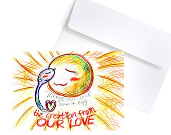 Expecting Baby | Pregnancy Egg Greeting Cards | Preggosaurus | Conceiving Baby Encouragements | TTC Affirmations | Conceived | Dad Surprises