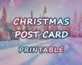 PRINTABLE Christmas Snow Postcard | Holiday Season's Greetings | Beautiful Wonder Merry Xmas | High Quality jpg png | DIY At Home Self Print
