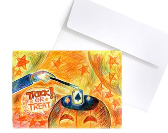 Autumn Season Themed Greeting Cards | Halloween Tricks Puns Jokes | Ghosts | Spirits | Spooky Ghosts | Entities | For Family/Friends/Him/Her